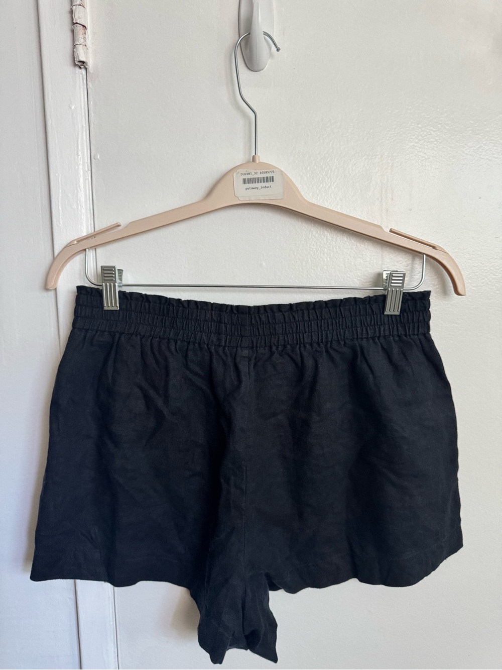 Reformation black linen shorts